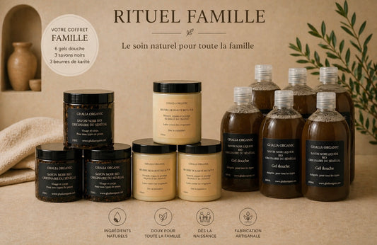 Rituel Famille – 12 pièces -Soin complet naturel         Un rituel généreux et complet pour prendre soin de toute la famille au quotidien 🫶🏼🫶🏽🫶🏿