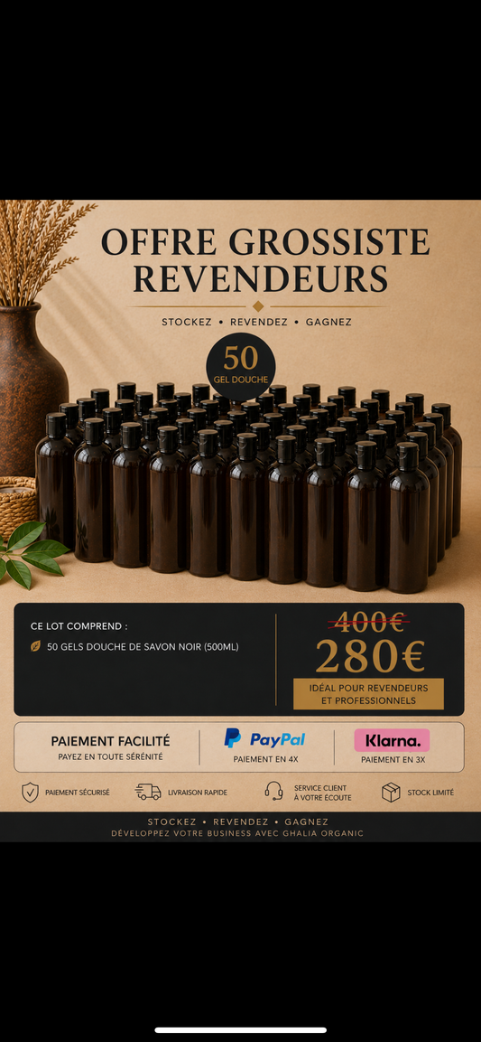 Offre grossiste - lot revendeur Ghalia Organic ( produit sans étiquette)